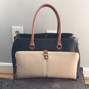 Large weekend tote bag with cross body strap